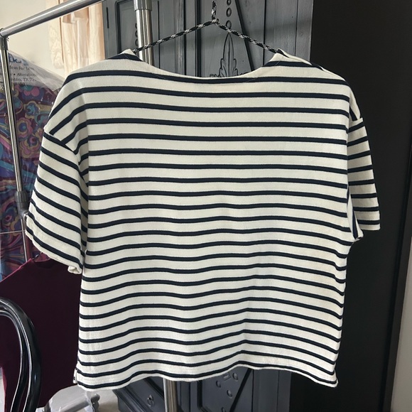 Petit Bateau Women’s Size S Navy and White Striped Sailor Tee Never Worn. - Picture 3 of 3